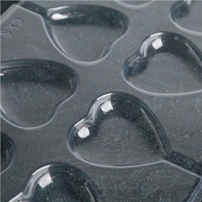 Форма для шоколада и конфет «Сердце», 27.2×18.2 см, 8 ячеек, прозрачная