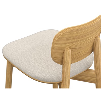 Стул полубарный Saga, рогожка, бежевый