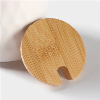 Банки для сыпучих BellaTenero «Тюльпан», 300 мл, с ложками, на бамбуковой подставке, фарфор, белые