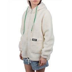 1006 MILK WHITE Куртка плюшевая демисезонная (65% хлопок, 35% полиэстер) оверсайз 44-54