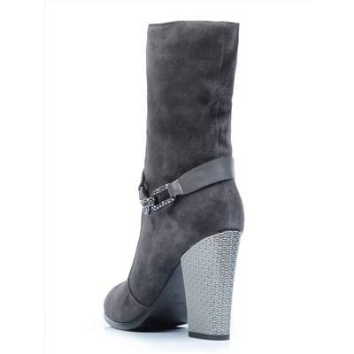 YF189-062M DK.GREY Полусапоги зимние женские (натуральная замша, натуральный мех (еврозима))