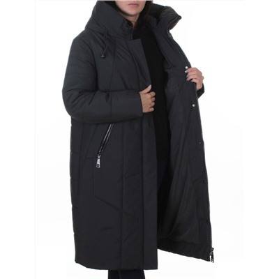A615 GRAY/BLUE Пальто зимнее женское (верблюжья шерсть, 120 гр. холлофайбер)