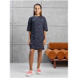 Платье домашнее "Принт" Графит девочка