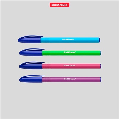 Ручка шариковая ErichKrause U-108 Neon Stick, узел 1.0 мм, чернила синие, супермягкое письмо, длина линии письма 1000 метров, МИКС
