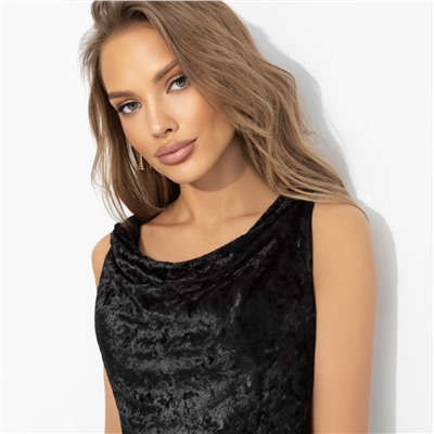 Платье со сборками, На первом плане (черное)