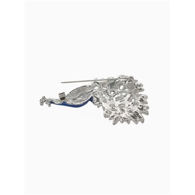 Брошь «Павлин роскошный», цветная в серебре