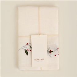 Полотенце с вышивкой SL HOME New Year 40х70см, лен 100%, 185 гр/м2