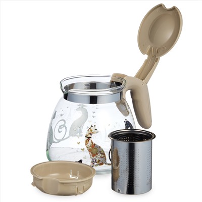 ЗАВАРОЧНЫЙ ЧАЙНИК AGNESS С ФИЛЬТРОМ "ПАРИЖСКИЕ КОТЫ"  900 МЛ.