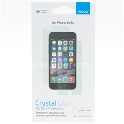Защитная пленка на экран для iPhone6  (DEPPA) прозрачная КОМПЛЕКТ 2 в 1