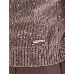 Джемпер поло с застежкой на пуговицы из хлопковой пряжи с пайетками