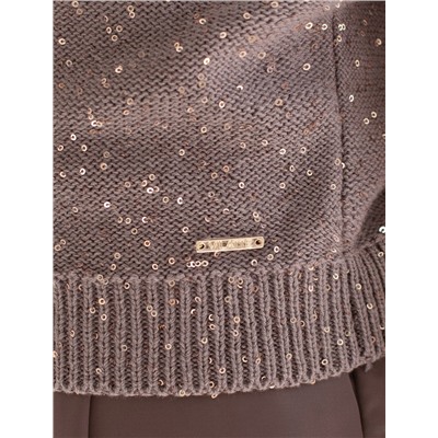 Джемпер поло с застежкой на пуговицы из хлопковой пряжи с пайетками