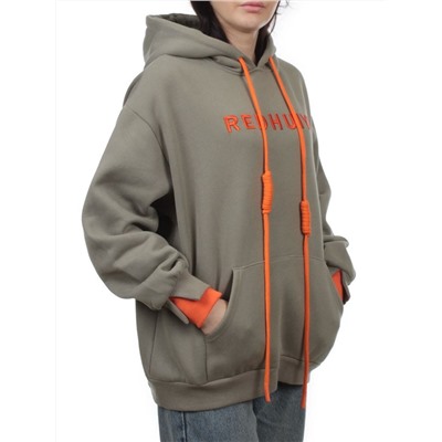 2616 GRAY GREEN Толстовка женская (85% хлопок, 10% полиэстер, 5% спандекс)