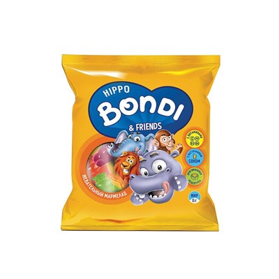 «HIPPO BONDI & FRIENDS», мармелад жевательный с соком ягод и фруктов, 70 г