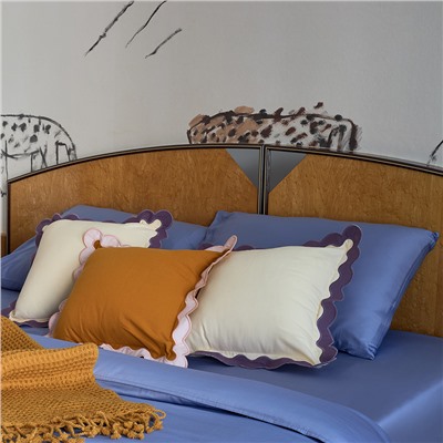 Комплект постельного белья из премиального сатина сиреневого цвета из коллекции Essential, 200х220 см