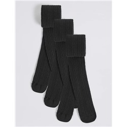 3pk of Cable Knit Tights