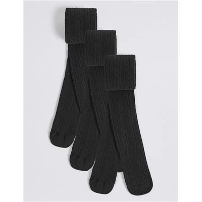 3pk of Cable Knit Tights