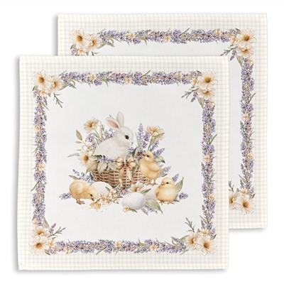 НАБОР САЛФЕТОК 2 ШТ "ЛАВАНДОВАЯ ВЕСНА" 40Х40СМ, СЕРЫЙ, 100% ХЛОПОК, ТВИЛ