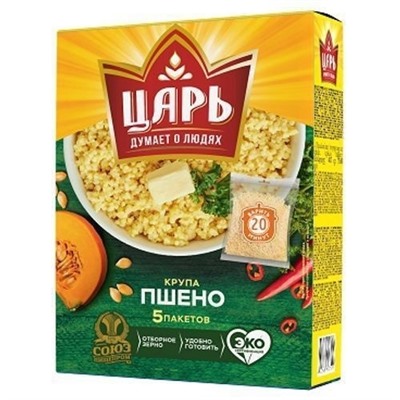 ЦАРЬ Крупа пшено в вар.пак 400гр в КОР