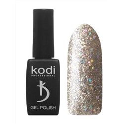 Kodi Гель-лак для ногтей 20 SH, прозрачной, с серебристыми микроблестками и голографическими блестками, плотный, 8 мл