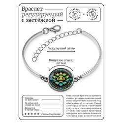 BSI-0040 Браслет металлический Циановый лотос
