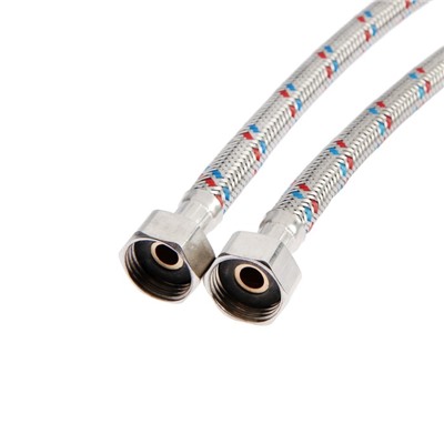 Подводка гибкая для смесителя ZEIN, гайка 1/2", штуцер М10, 50 см, набор 2 шт.