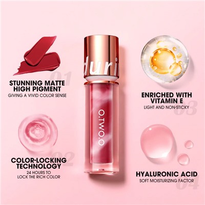 Матовая губная помада O.TWO.O New Trending Lip Gloss Marbling Water Proof Matt Finish Lip Stick № 3 Cocoa Brown