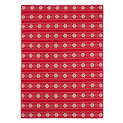 Плед из хлопка с новогодним рисунком Frostwork из коллекции New Year Essential, 130x180 см