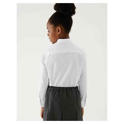 5pk Girls' Regular Fit Easy to Iron Shirts (2-18 Yrs)