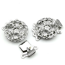 Замок раздвижной цв.стальной, длина 29мм.