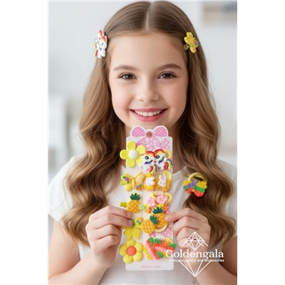 Набор аксессуаров для волос (уточки 5 шт + резинки 10 шт) Арт НД11 тип 2