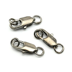 Замок карабин стальной темный 14мм