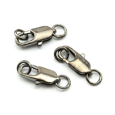 Замок карабин стальной темный 14мм