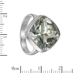 Кольцо 'Мила' с зелёным аметистом, родий ИВКС36314Х14АЗ0R1