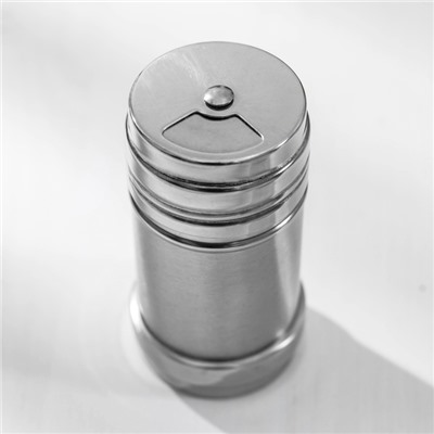 Солонка «Металлик», 120 мл, 4.3×8 см, нержавеющая сталь, серебристая