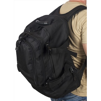 Трехдневный рейдовый рюкзак Expandable Backpack (40 литров, черный) - Удобные регулируемые лямки с вентилируемыми сетчатыми накладками. Форма лямок позволяет комфортно носить рюкзак, а также облегчает процесс одевания/снятия №248