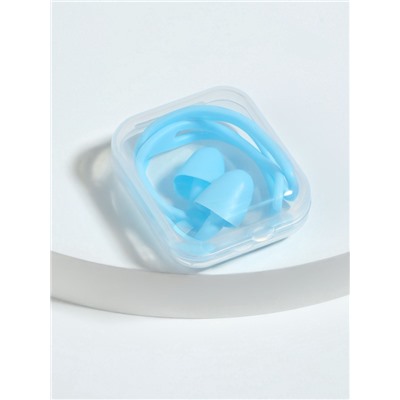 Беруши, 10×1.3 см, в футляре, пара, силиконовые, голубой