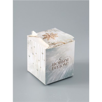 УЦЕНКА Свеча интерьерная в стакане "Морозное утро", аромат лаванда, 6,8 х 8 см