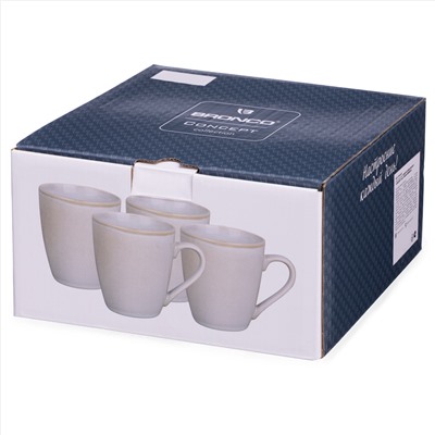 НАБОР КРУЖЕК BRONCO "CONCEPT" 4 ШТ. 355 МЛ БЕЖЕВЫЙ