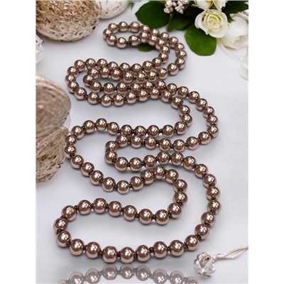 Бусы жемчужные длинные Арт 09/коричневый перламутр