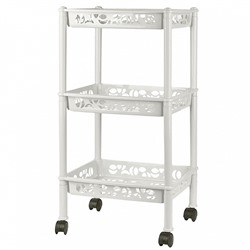 Этажерка Keeplex Light на колесиках трехсекционная малая прямоугольная 37×29×69 см KL282612048 белое облако