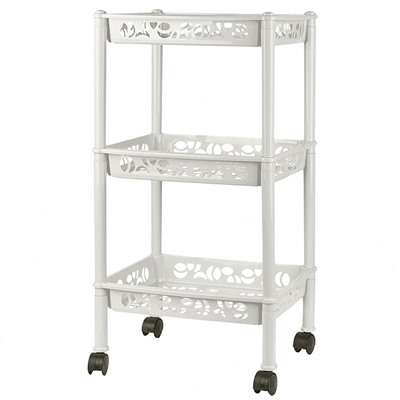 Этажерка Keeplex Light на колесиках трехсекционная малая прямоугольная 37×29×69 см KL282612048 белое облако