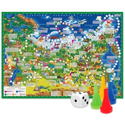 Игра-ходилка настольная ГЕОДОМ "Путешествие по России", с фишками