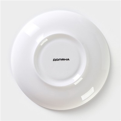Чайная пара Доляна «Зайка», 2 предмета: чашка 250 мл, блюдце d=15 см, фарфор, белая