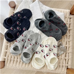 Japanese cartoon cat jacquard boneless socks for women cotton age-reducing versatile silicone anti-slip and shallow mouth invisible socks
