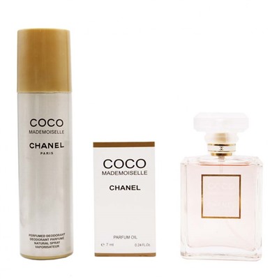 Подарочный набор C Coco Mademoiselle (парфюм+дезодорант+масло) edp 100+150+7 ml