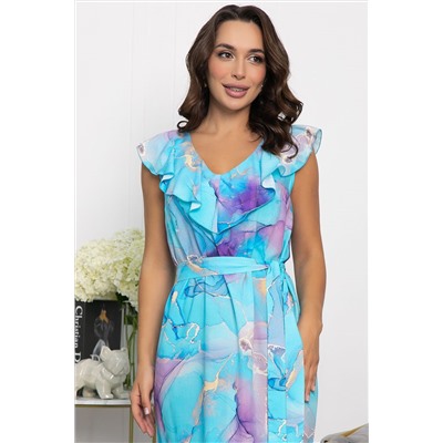 Платье Хатиса (бирюзовое) П14074-4М