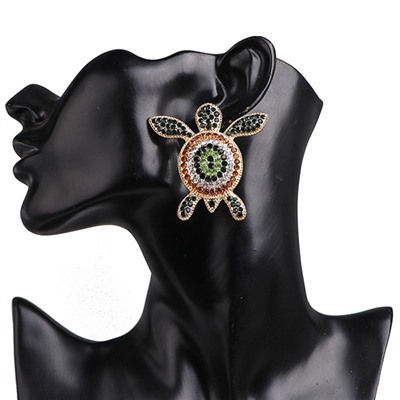 1G0351 Серьги Черепаха, 55х55х10мм