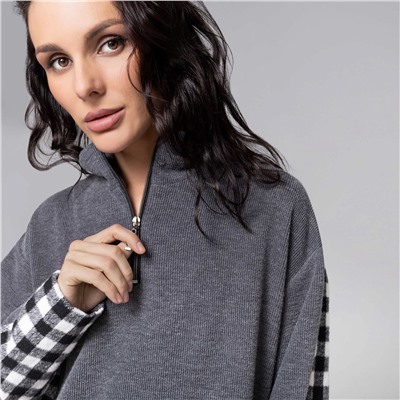 Свитшот с имитацией многослойности, Путешествие начинается (мокрый асфальт)