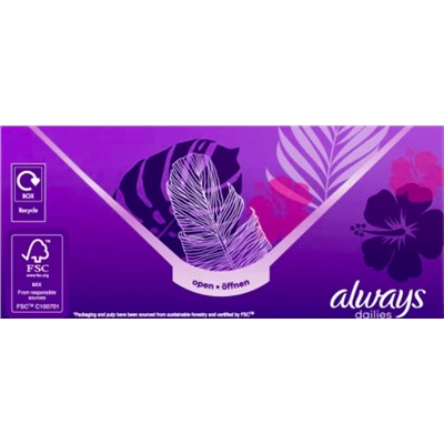 always Slipeinlage Flexistyle Slim Fresh BigPack 74 St, Прокладки Ежедневные тонкие Flexistyle с ароматом свежести 74 штуки, 2 упаковки (148 штук)