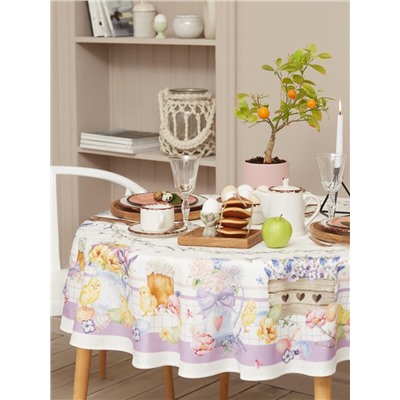 Скатерть Этель Spring easter d=149 см +/-3 см, 100% хлопок, саржа 190 г/м²